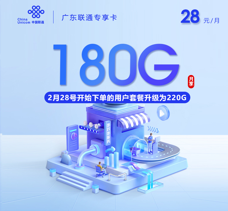 广东联通专享卡【28元180G】