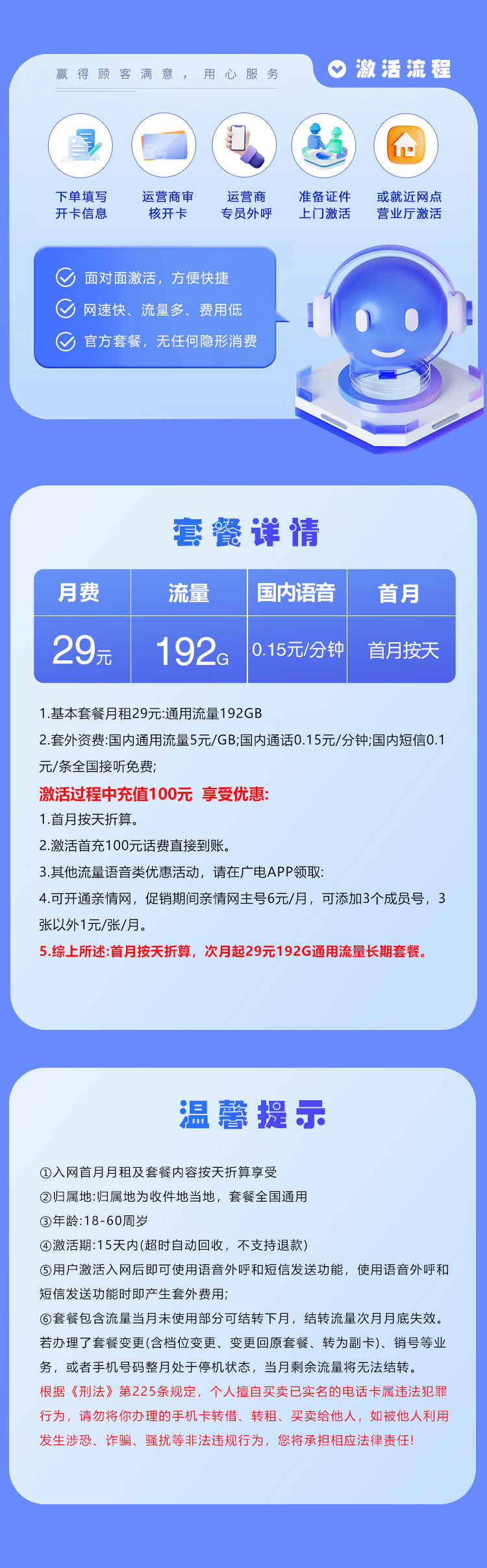 浙江广电专属卡【29元192G】套餐详情图